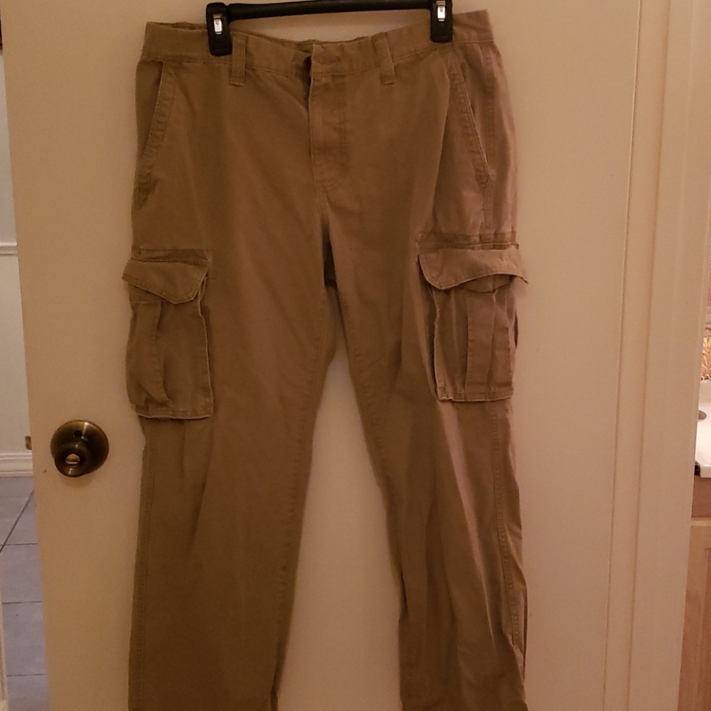 *BOGO*  Men's Khaki Cargo Pants 100% Cotton 34x29